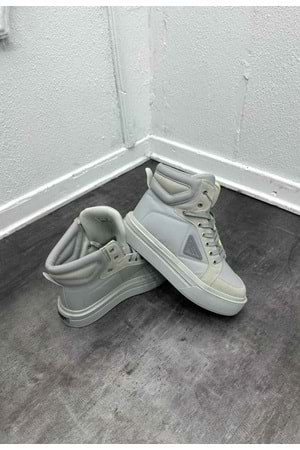 1003 PRADA BILEKLI AYAKKABI - GRİ