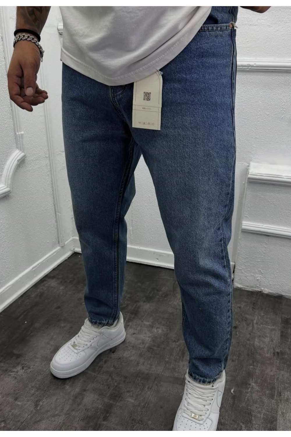 1004 WE11 YIRTIK DETAY BOYFRIEND KOT - MAVİ - 31