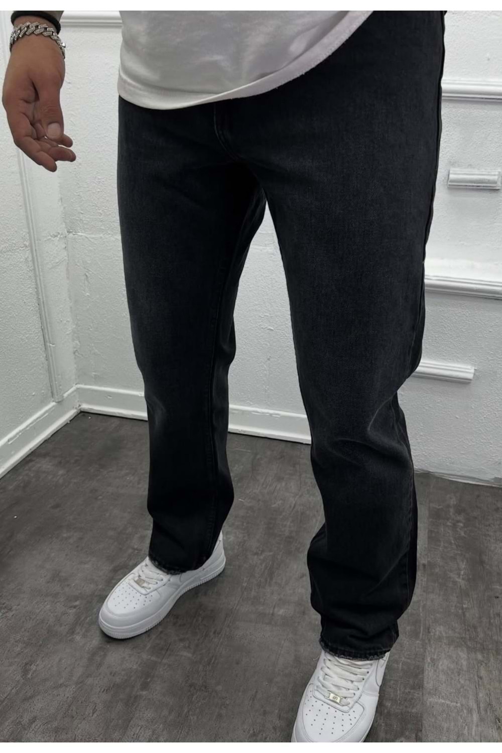 1004 MARTIN TASLAMA BAGGY KOT - KOYU FÜME - 36