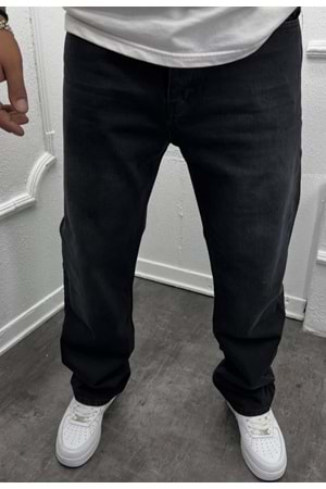 1015 WE11 TASLAMA BIYIK DESEN BAGGY KOT - SİYAH