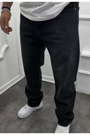 1015 WE11 TASLAMA BIYIK DESEN BAGGY KOT - SİYAH