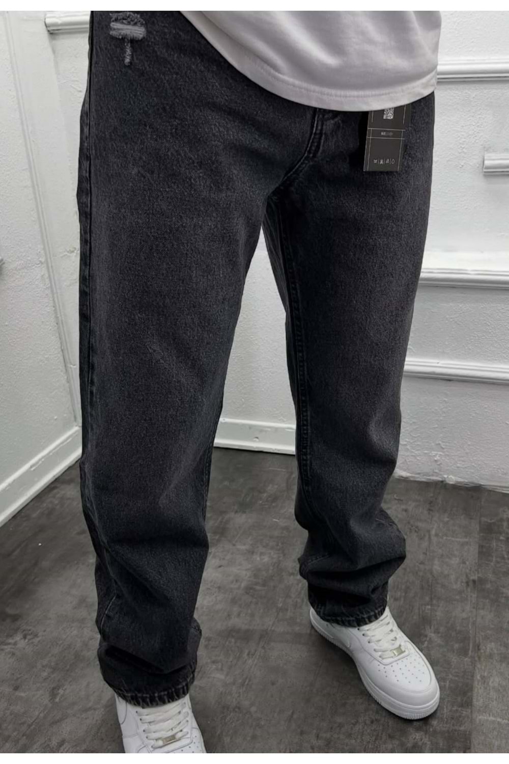 1016 WE11 TASLAMA BAGGY KOT - KOYU GRI - 34