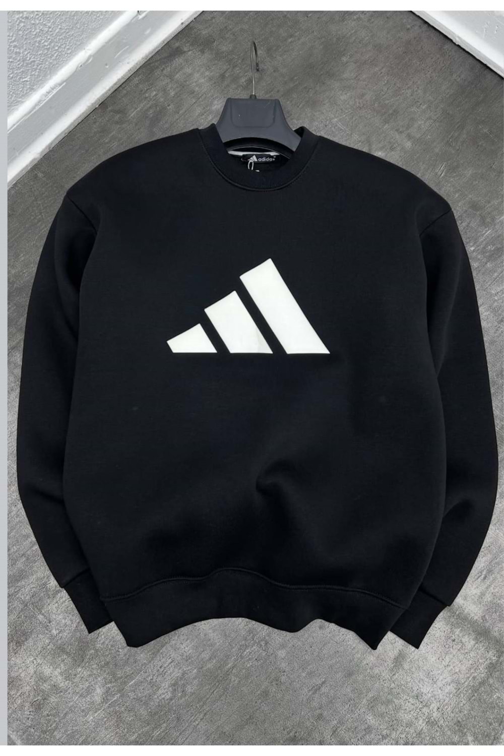 1023 ADIDAS BISIKLET YAKA SWEAT - SİYAH-BEYAZ