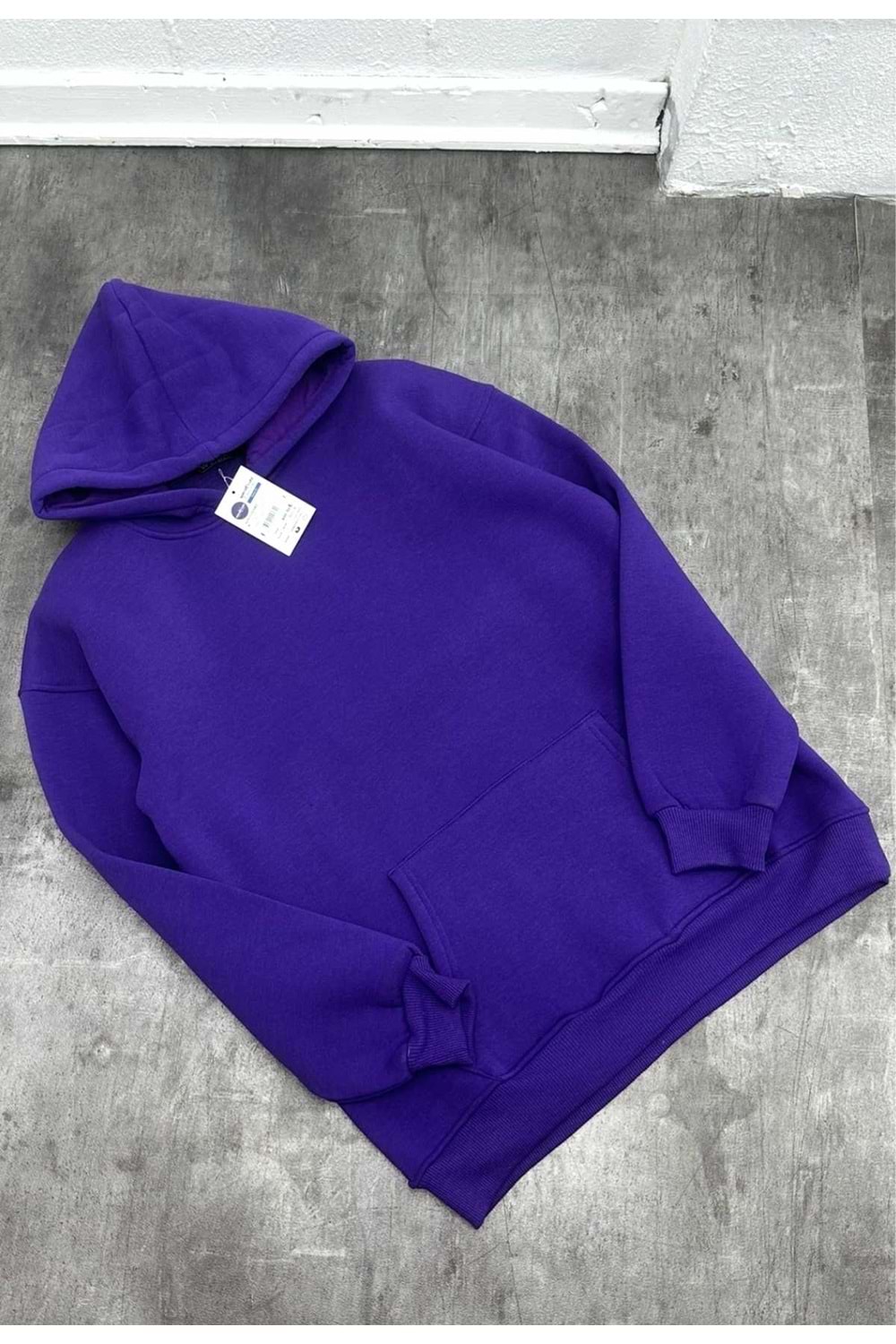 1007 BASIC KAPÜŞONLU SWEAT - MOR - M