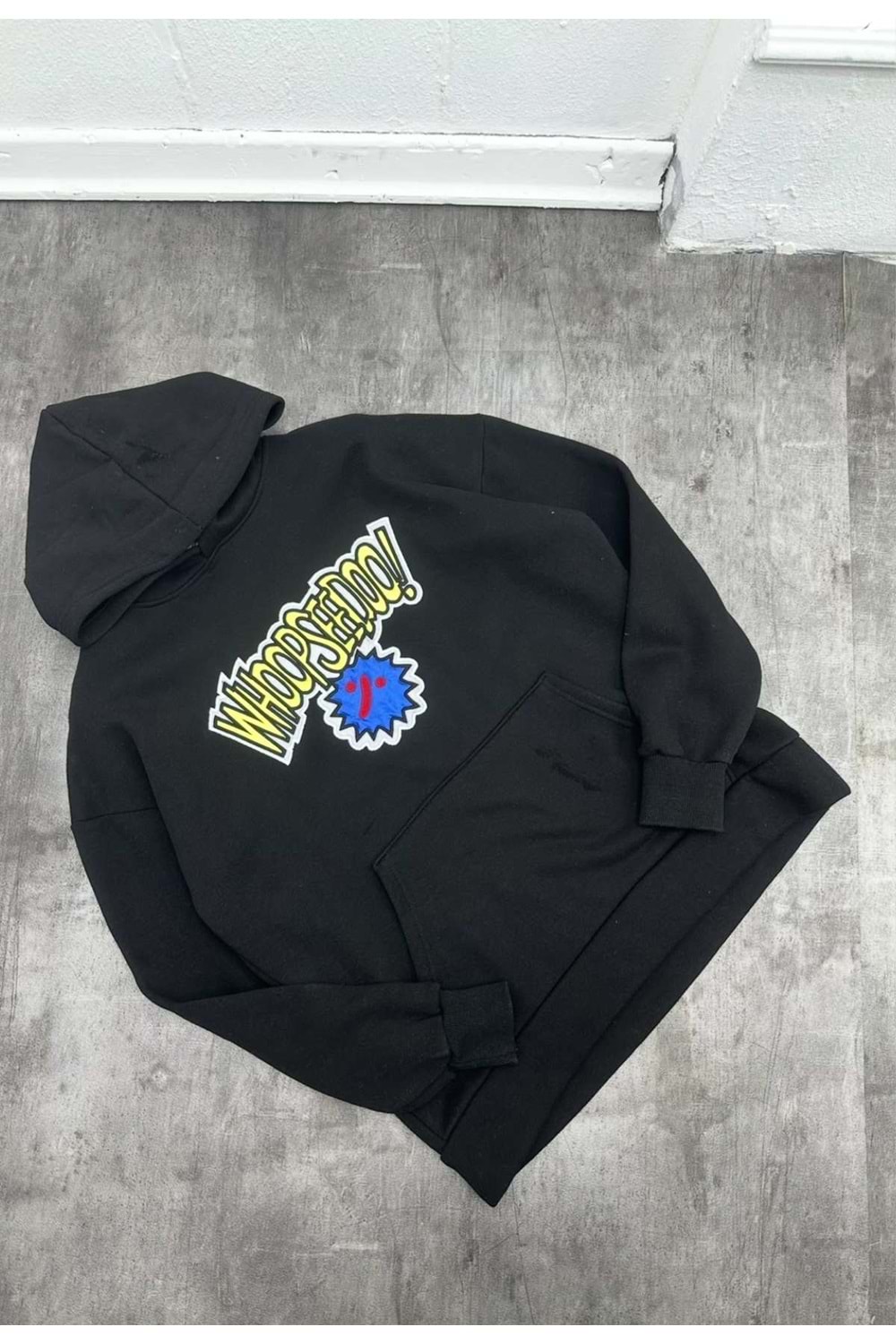 1001 WHOOPSEEDOO KAPŞONLU SWEAT - SİYAH - S