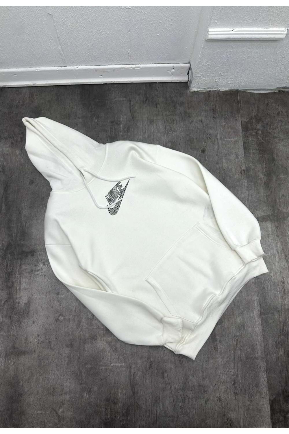 1037 NIKE KAPŞONLU SWEAT - BEYAZ